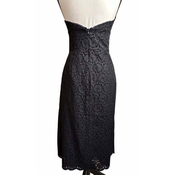 Banana Republic Womens Sz 4 Babydoll Midi Dress Black Lace Halter Fairy Grudge - Picture 4 of 16